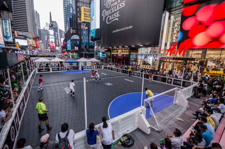 the SSUSA new york cup takes place in the world famous times square. (photo courtesy of SSUSA/ye ming)